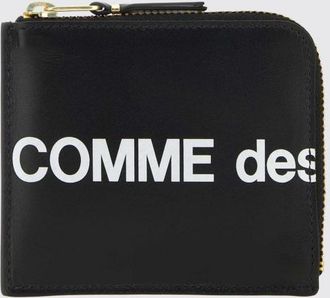Comme Des Gar&ccedil;ons Leather Wallet with Contrasting Logo and Zip Closure