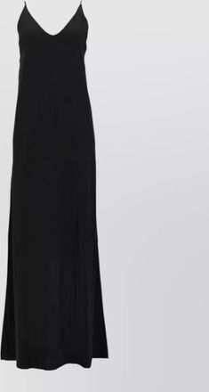 Nude v-neck maxi dress