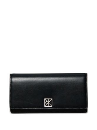 Calvin Klein monogram-logo leather bifold wallet - women - Leather - One Size - Black