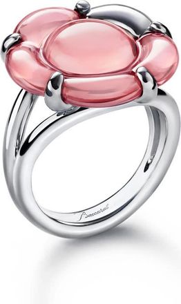 Baccarat B Flower Ring Peach Crystal Size 5 2807205