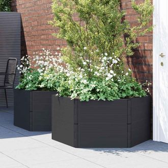 vidaXL Jardineras 2 Uds Pp Gris Antracita Vidaxl