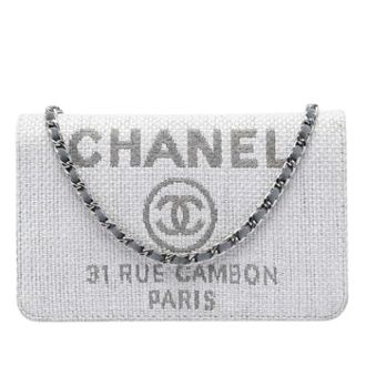 Chanel Pre-owned Wallet on Chain - Dames - Pre-owned - Grijs - Maat: ONE Size