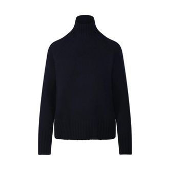 Max Mara Mantova Turtleneck Trui - Dames - Coltruien - Blauw - XS - Wol - Truien & Vesten