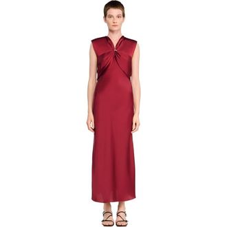 Sandro V-neck maxi dress in Bordeaux at Nordstrom, Size 40 Eu