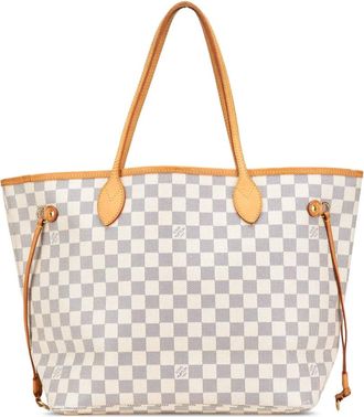 Louis Vuitton Borsa tote Neverfull MM in tela Damier Azur 2014 - Marrone