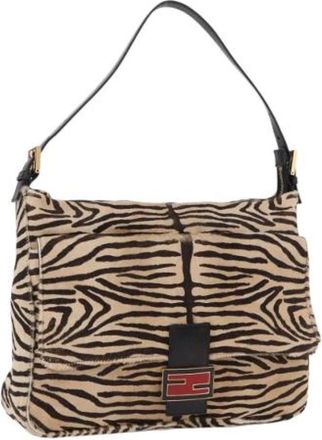 Fendi Pre-owned Vintage Schoudertas - Dames - Vintage Schoudertas - Beige - ONE Size - Leer - Vintage