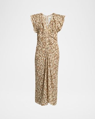 Isabel Marant Lyndsay Dot Jacquard Gathered Dress