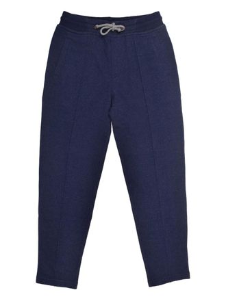 Brunello Cucinelli elasticated-waistband wool trousers - Blue