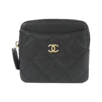 Chanel Black Grained Calfskin Coin Purse/Coin Case (Pre-Owned)