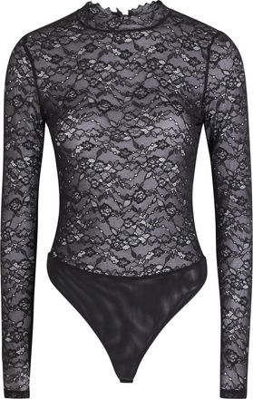 Alice & Olivia Taeyn Lace Bodysuit - Black - XL (UK16 / XL)