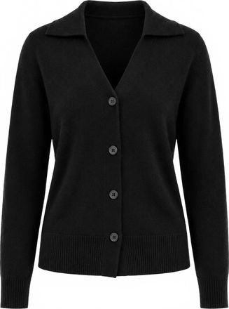 Autumn Cashmere Womens Solid Jonny Collar Cardigan In Black