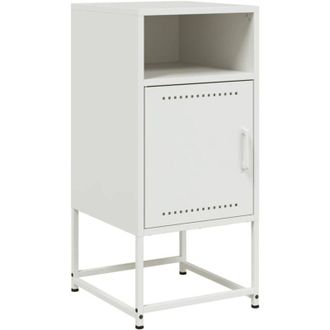 vidaXL Mesita De Noche Acero Blanco 36x39x78 Cm Vidaxl