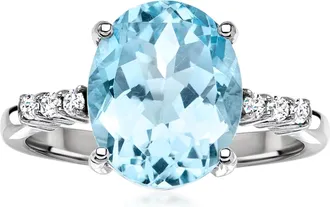 Ross-Simons Sky Blue Topaz Ring With. White Topaz in Sterling Silver