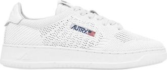 Autry Witte Gebreide Sneakers - Dames - Sneakers - Wit - 40 EU - Leer - Schoenen