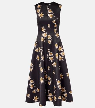 Emilia Wickstead Mara floral duchess satin midi dress