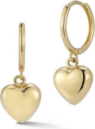 Ember Fine Jewelry 14K Yellow Gold Heart Drop Huggie Hoop Earrings at Nordstrom Rack