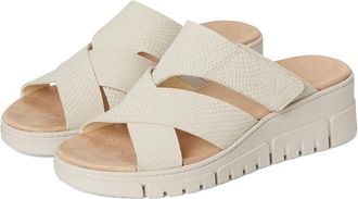 Vionic Uptown Sunset Womens Wedge Shoes Ivory Nubuck : 7.5 M, Leather