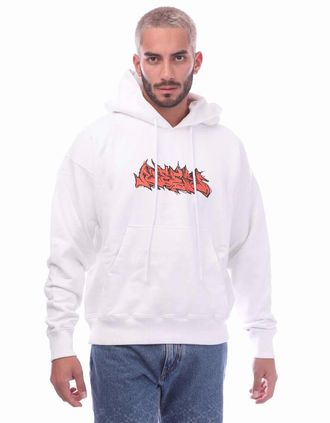 Off-white Mens 90s DJ Slim Hoodie - White/Multi - Size: 40