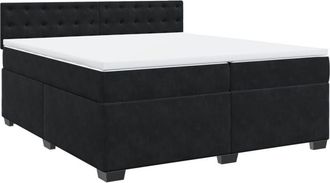 vidaXL Cama Box Spring Con Colch&oacute;n Terciopelo Negro 200x200 Cm Vidaxl