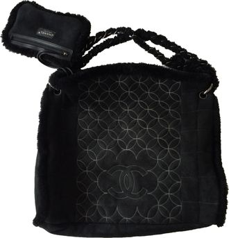 Chanel black suede bag
