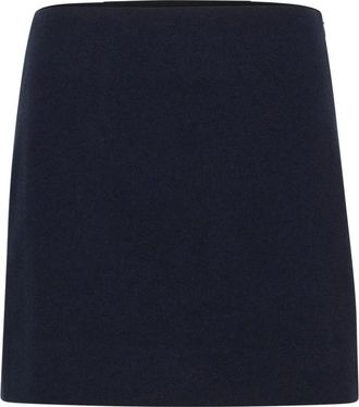 Part Two Eenvoudige Donkerblauwe Rok - Dames - Korte rokken - Blauw - M - Wol - Rokken