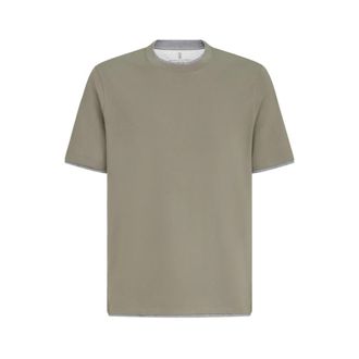 Brunello Cucinelli Crew Neck Cotton Jersey T-Shirt - male - Brunello Cucinelli - T-Shirts - Gray - 2XL - Tops