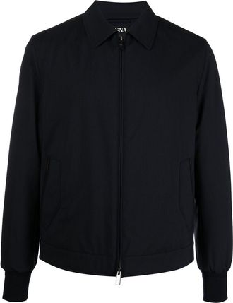 Ermenegildo Zegna zip-front shirt jacket - men - Cashmere/Viscose/Polyester/Wool - 46 - Blue