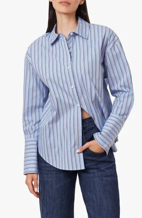 Habitual Tie Back Poplin Shirt in French Blue at Nordstrom, Size X-Large