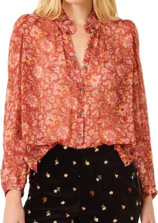 Alix of Bohemia Annabel Button Down Shirt In Sunset Ember