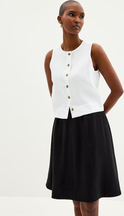 Contemporaine Womens Elastic waistband flared skirt