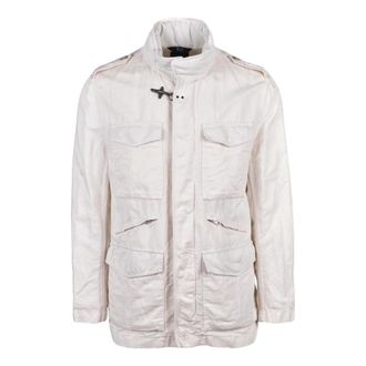 Fay Sahariana Jacket - Heren - Zomerjassen - Wit - S - Katoen - Jassen