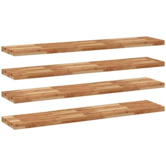 vidaXL Estante Flotante 4 Uds Madera Acacia Acabado Aceite 140x30x4 Cm Vidaxl
