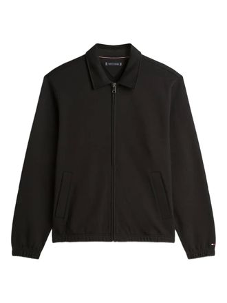 Tommy Hilfiger Sweater met kraag en rits - Zwart