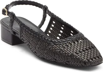 Nordstrom Rack Bretta Woven Slingback Pump in Black at Nordstrom Rack, Size 5.5