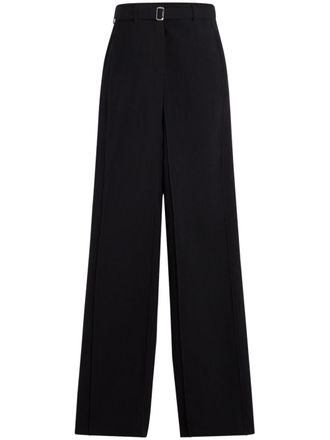 パンツ 90s LANVIN linen slacks pants black Lanvin Cotton/Linen Drawstring Trousers Black at CareOfCarl.com