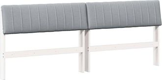 vidaXL Upholstered Headboard Light Grey 200 cm Solid Pine Wood vidaXL