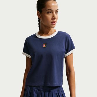 Nike Womens Heritage Short-Sleeve Tennis T-Shirt in Blue | IH5059-410