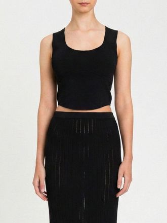 Twin-Set Top cropped Twinset Actitude in misto viscosa