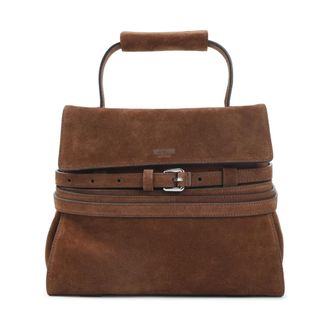 Moschino Caffe Belted Top-Handle Bag - female - Moschino - Handbags - Brown - ONE SIZE - Bags