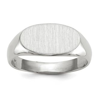 Diamond2Deal 14k White Gold Open Back Signet Ring