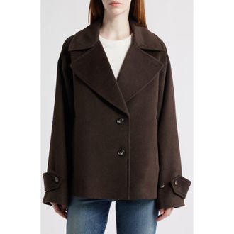 Bernardo Single Breasted Crop Coat in Seal Brown at Nordstrom Rack, Size Large