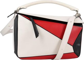 Loewe Puzzle Bag Leather White Leather Bag (Pre-Owned)