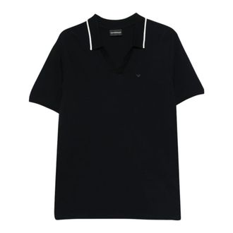 Emporio Armani Knit - Heren - Polos - Blauw - S - Tops