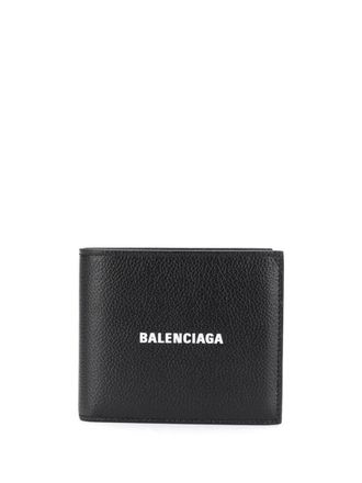Balenciaga Logo-Print Squared Bi-Fold Wallet Accessories
