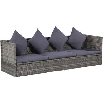 vidaXL Vidaxl - Lettino da Giardino Grigio 200x60 cm in Polyrattan