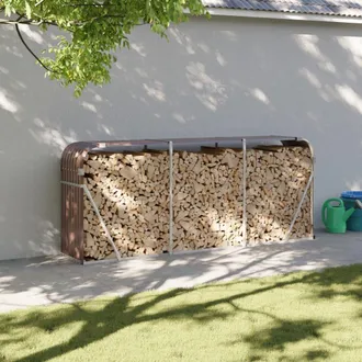 vidaXL Le&ntilde;ero De Acero Galvanizado Marr&oacute;n 234x45x100 Cm Vidaxl