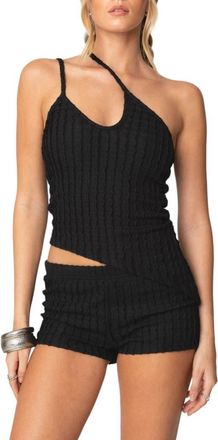 Edikted Phoebe Asymmetric Camisole in Black at Nordstrom, Size X-Large