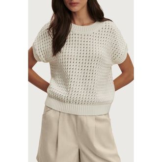 Varley Denny Pointelle Knit Top in Snow White at Nordstrom, Size X-Small
