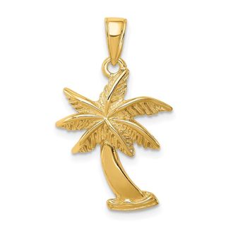 Diamond2Deal 14k Yellow Gold Palm Tree Pendant