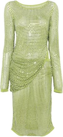 CHRISTOPHER ESBER Abito midi Cirrus Hotfix Cutaway - Verde